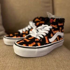 High-Top Sneakers with Flame Design